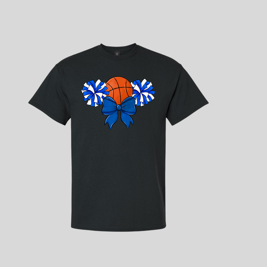cheer bow and poms t shirt