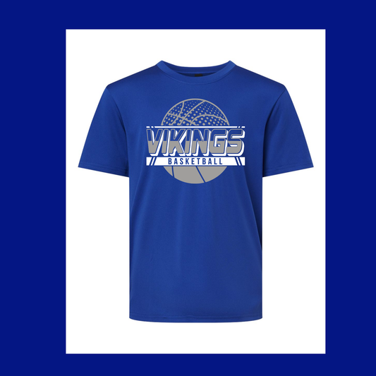 dri fit short sleeve youth and adult basketball vikings