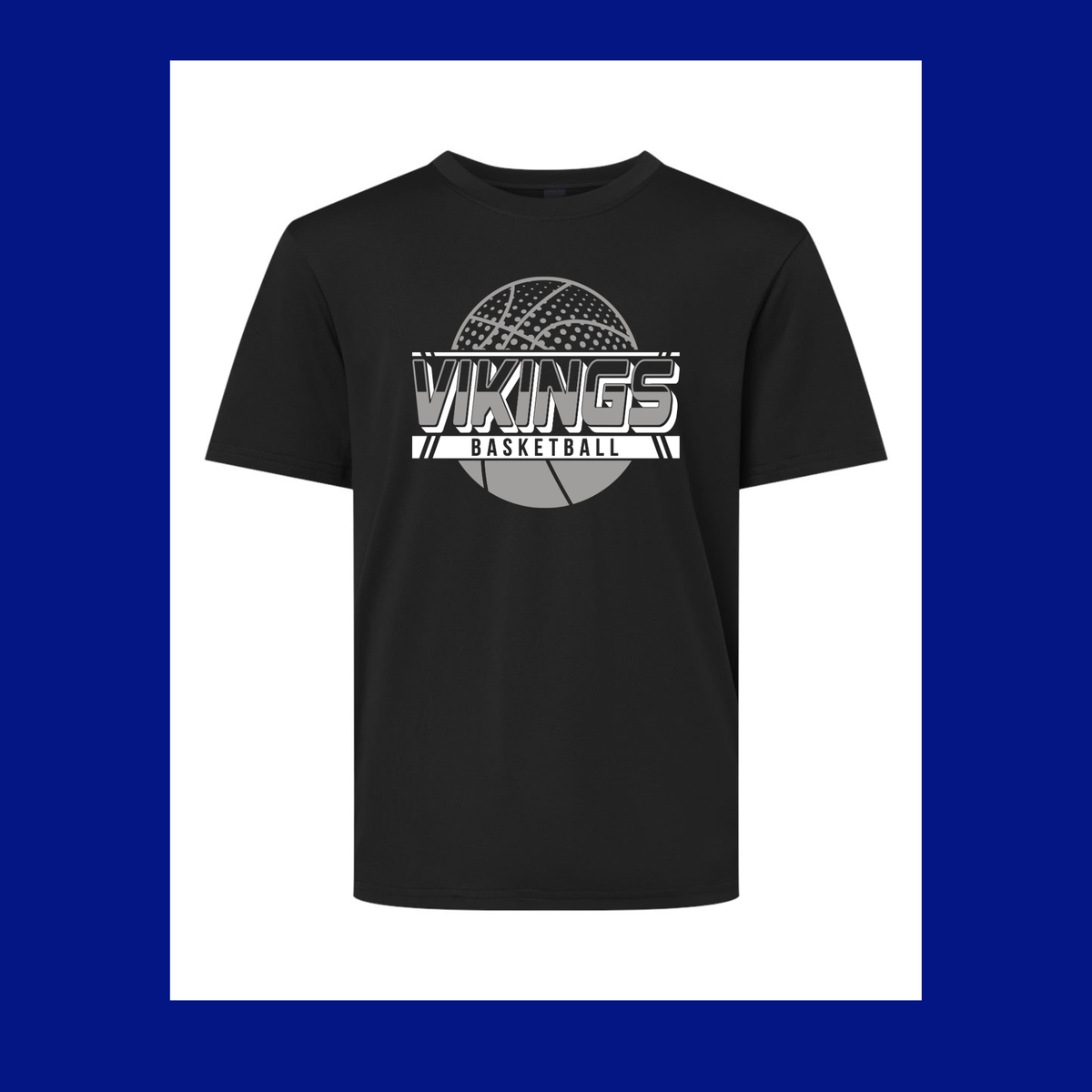 dri fit short sleeve youth and adult basketball vikings