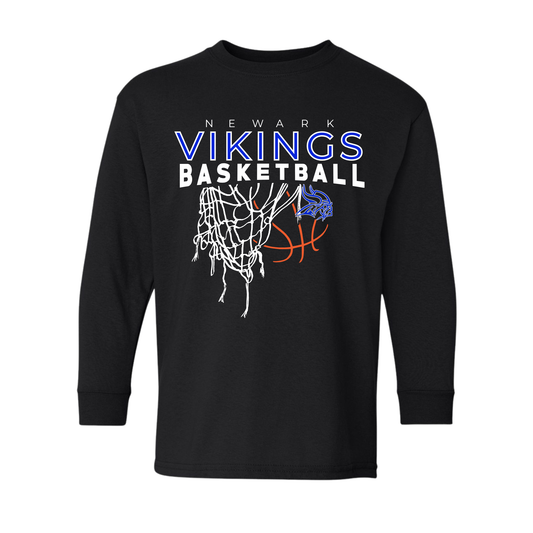 black LONG sleeve adult Vikings basketball