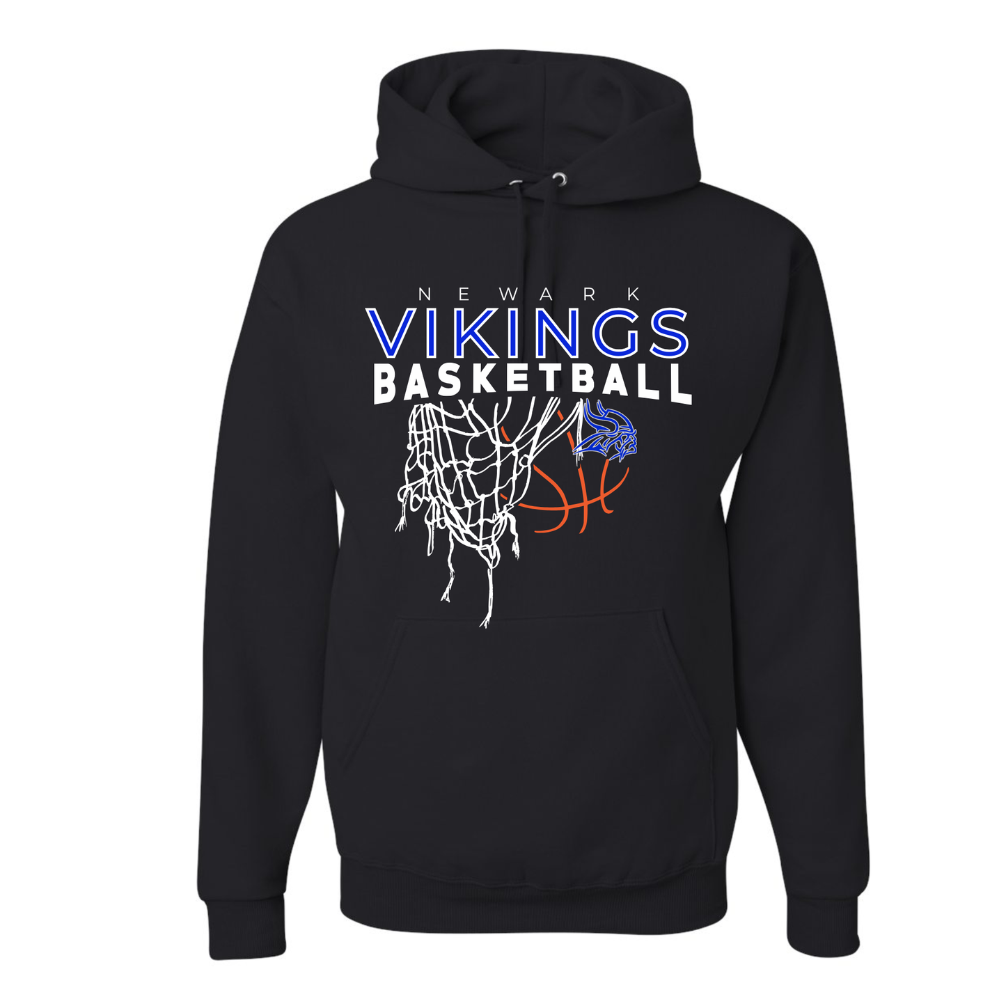 youth and adult black hoodie Vikings basketball