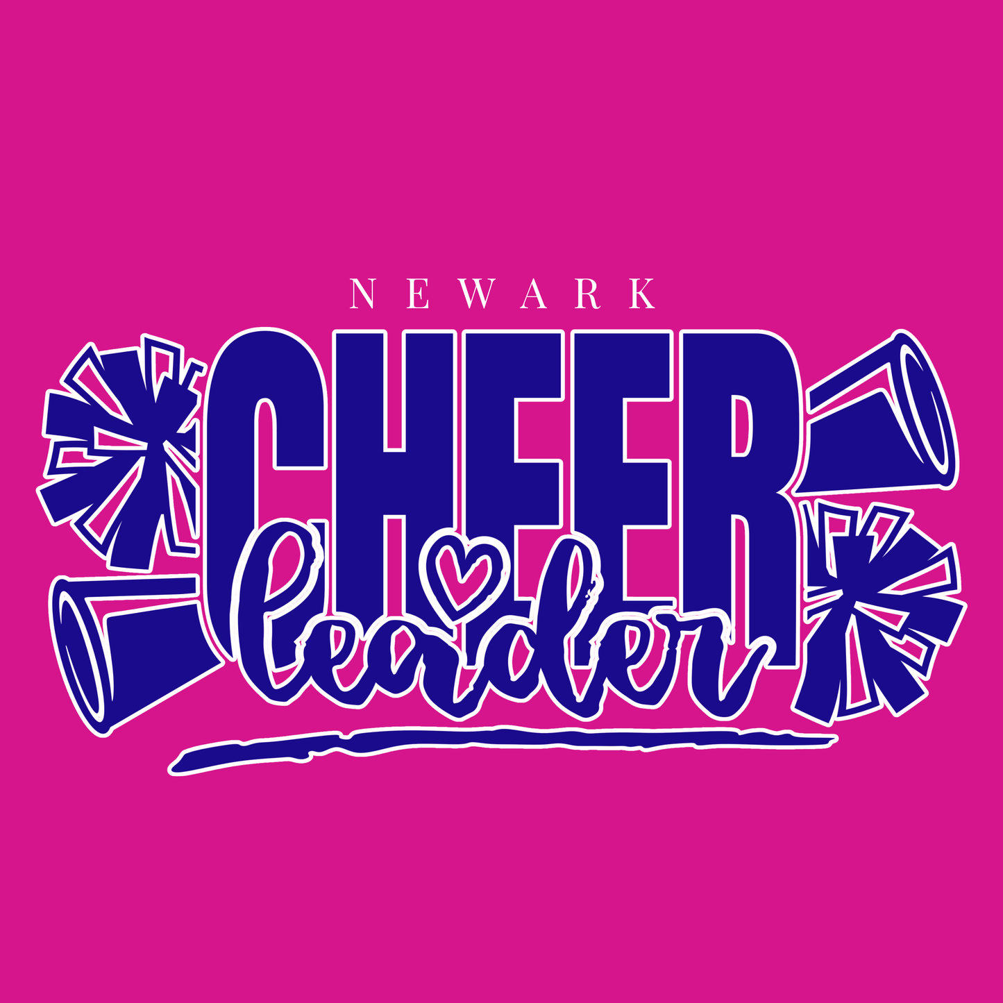 Newark Cheerleader pink t shirt Youth and Adult sizing