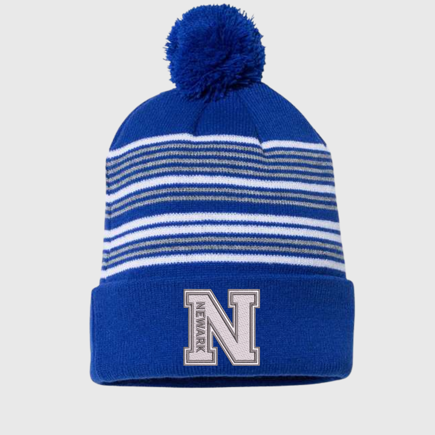 newark N Pom-Pom Cuffed Beanie stitched