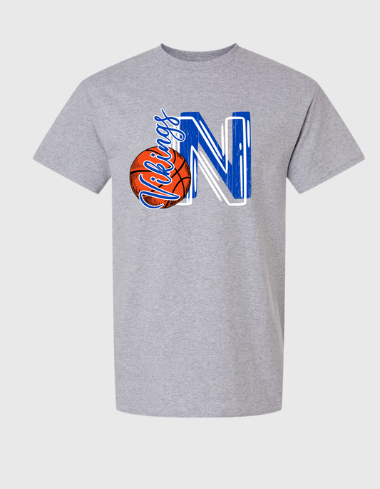 short sleeve N basketball t shirt youth and adult