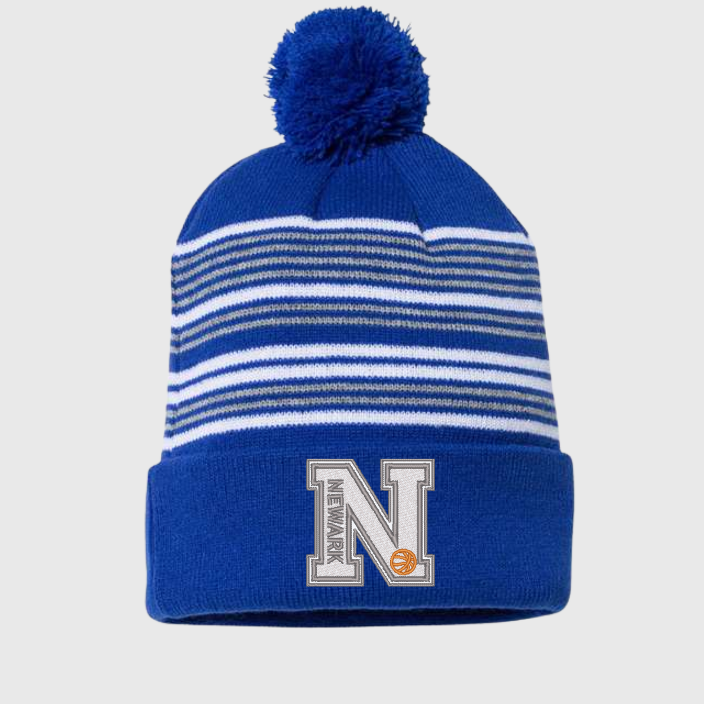 newark N Pom-Pom Cuffed Beanie stitched