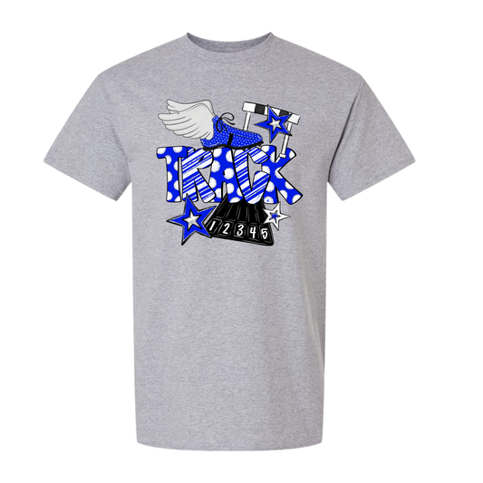 track dot t-shirt adult and youth grey
