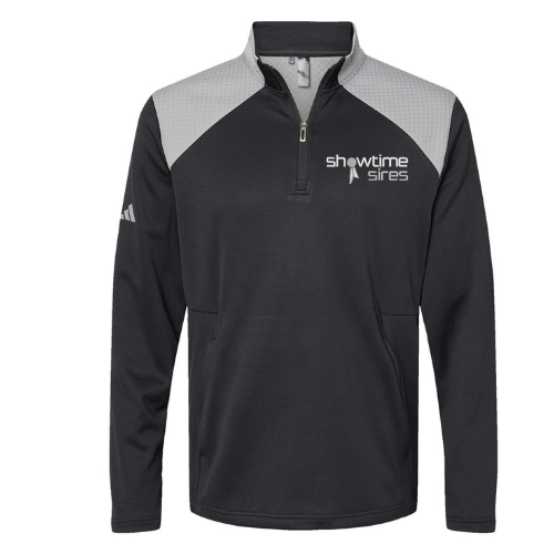 Textured Mixed Media Quarter-Zip Pullover