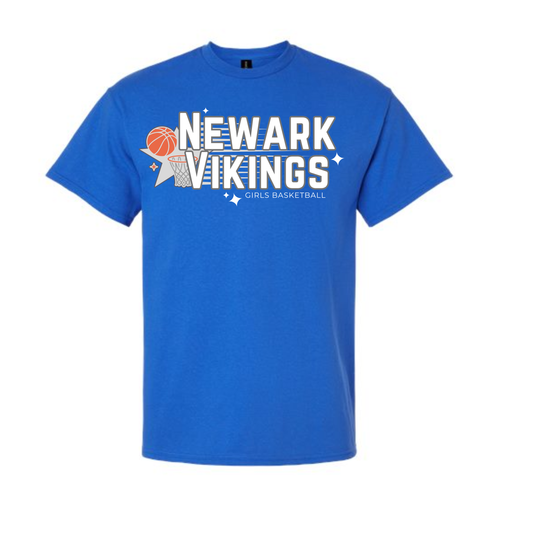 Unisex Ultra Cotton blue t shirt with Girls basketball logo