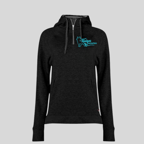 Women's FitFlex French Terry Quarter-Zip Hooded Pullover stitched PIG logo