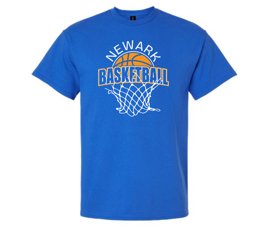 newark basketball blue t shirt