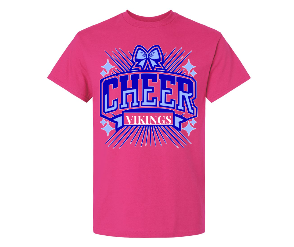 newark cheer pink tshirt adult and youth sizing