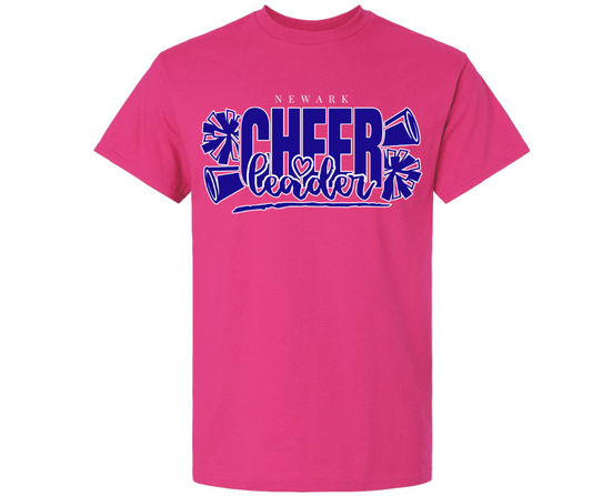 Newark Cheerleader pink t shirt Youth and Adult sizing